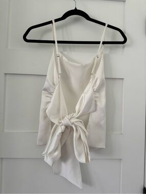 Zara Cream Satin Tie-Back Cami
